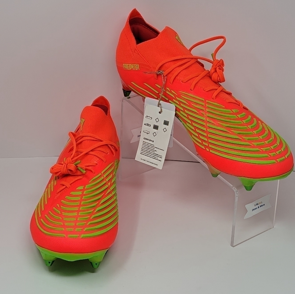 Adidas Predator Edge+ SG Solar Red Soccer Cleats Men's Size 12/Women's 13 GW1038